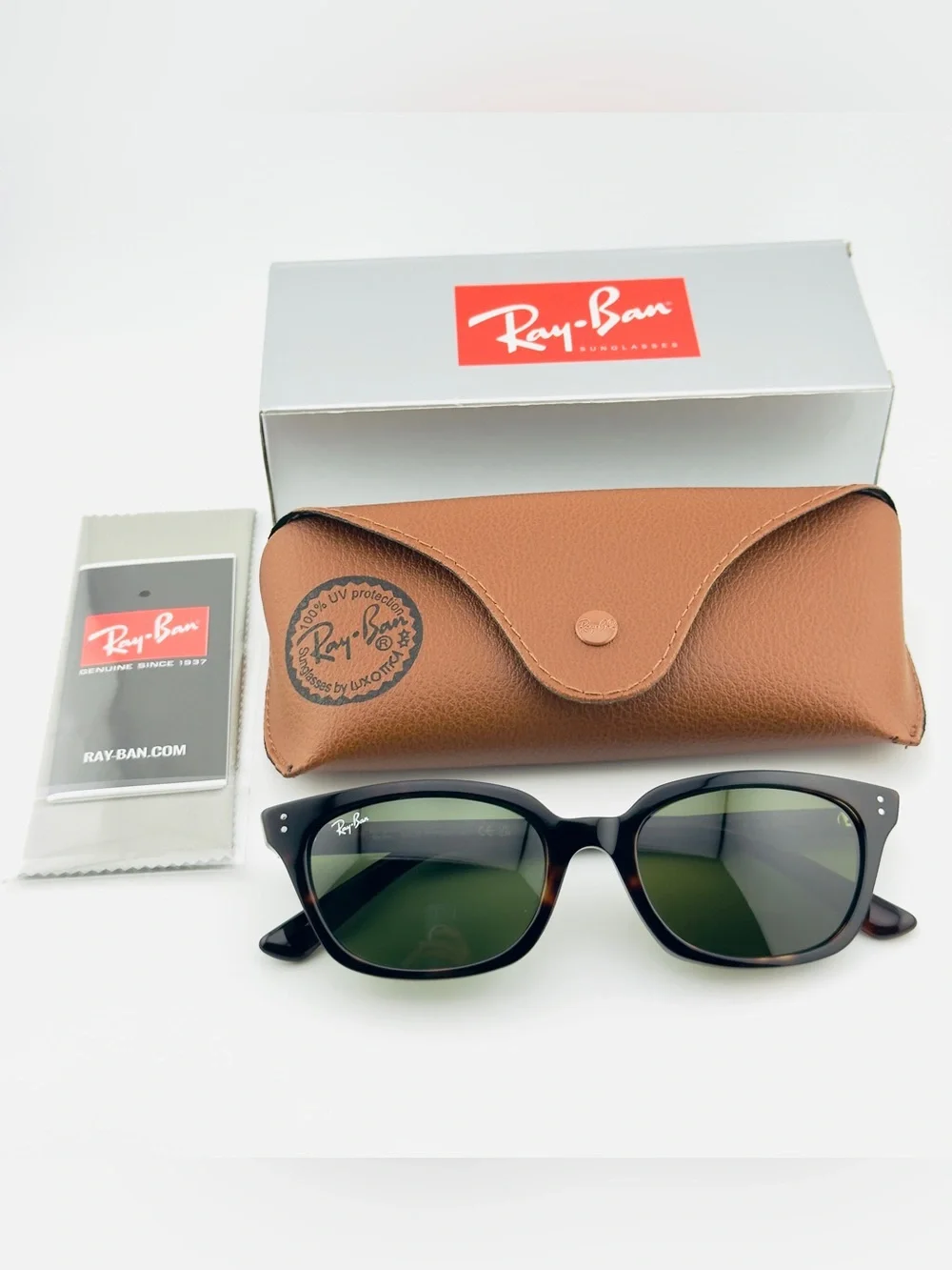 Ray-Ban Sunglasses RB4456 Zaya Bio Based Polished Havana Frame Green Lens UNISEX